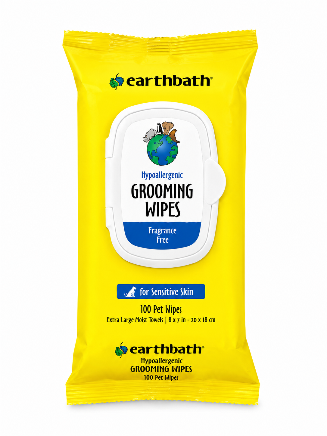 Earthbath Hypoallergenic Grooming Wipes - Fragrance Free (100 Count)