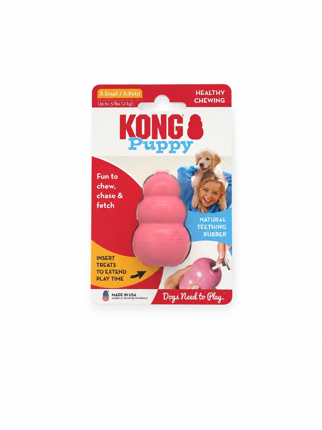 KONG Puppy Classic Chew Toy - Extra Small (Pink)