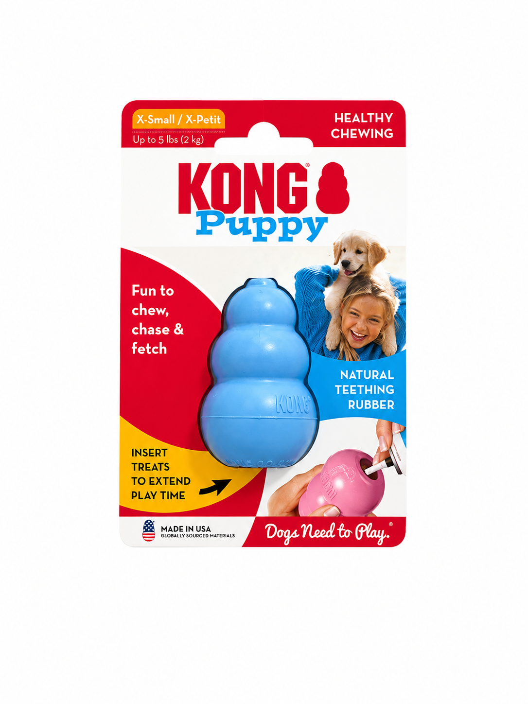 KONG Puppy Classic Chew Toy - Extra Small (Blue)